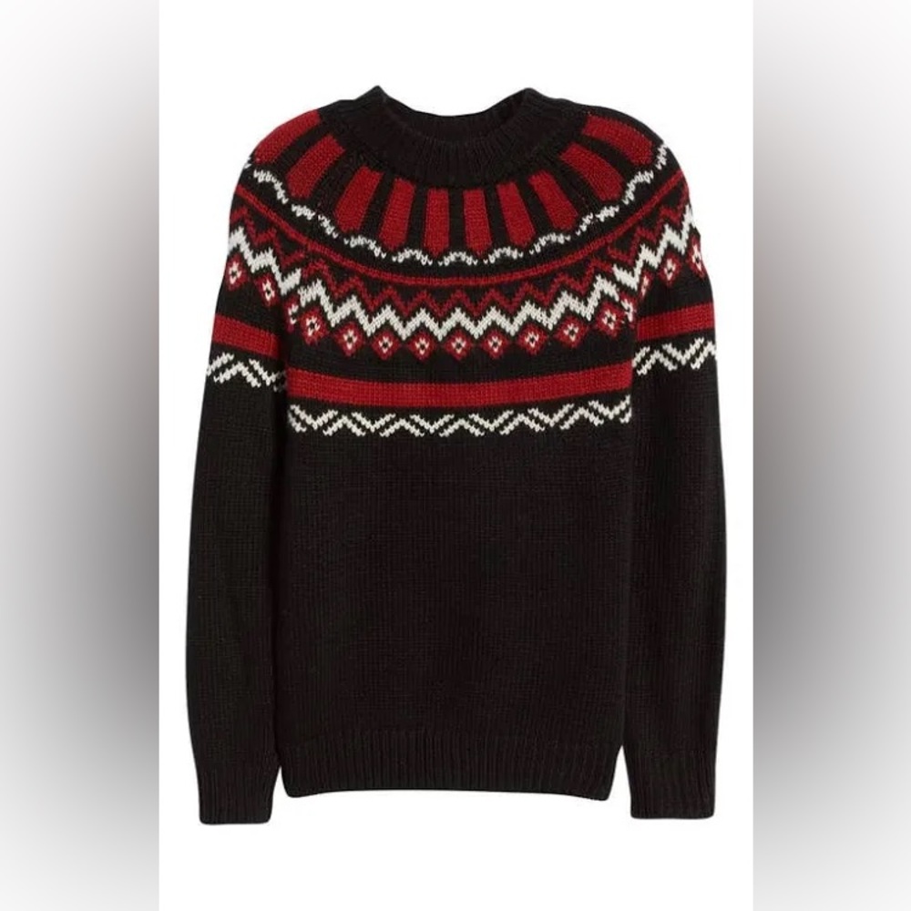 Karl Lagerfeld Men's Paris Mock Neck Fair Isle Sweater